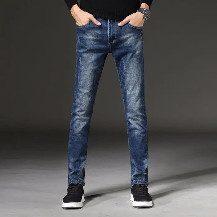 

Men's Fashion Trend Casual Jeans Retro Long Denim Pants Jogger Straight Trousers