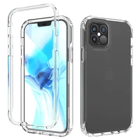 phone case for iphone 12 11 pro 11pro max xr xs max 6 7 8 plus x 11 2 in 1 shockproof silicone protection transparent back cover