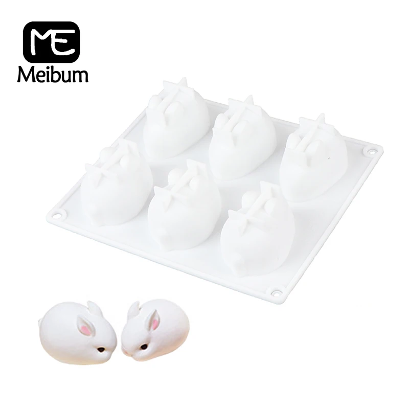Форма для шоколадного Мусса Meibum 6 полостей кролик силиконовая форма торта
