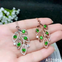kjjeaxcmy boutique jewelry 925 sterling silver inlaid natural diopside pendant female supports detection noble