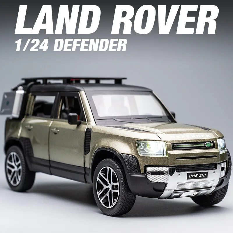 Новая модель защиты Land Rover Defender из сплава 1:24, модель автомобиля со звуком и светом, украшения, детские игрушки, подарки для мальчиков, как beefy