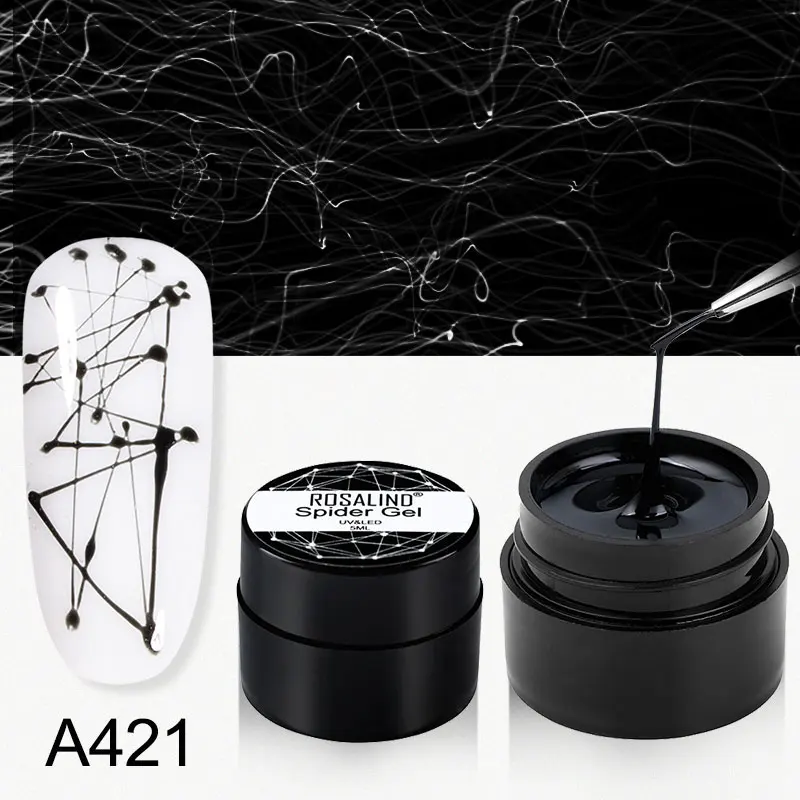 

ROSALIND Spider Nail Gel Polish Metal Luminous Line Spider Gel For Nail Art Hybrid Varnishes Soak Off UV Painting Gel Design