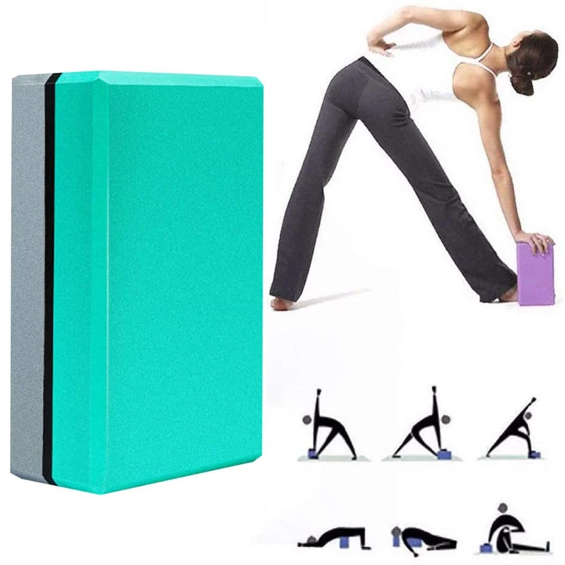 Двухцветные блоки для йоги высокой плотности EVA пенопластовые пилатеса