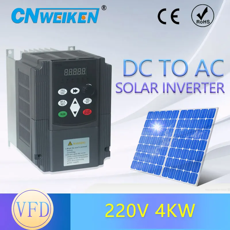 

1.5KW/2.2KW/4KW 220V DC solar inverter input VFD 3 Phase Output Frequency Converter Adjustable Speed 1500W 220V Inverter