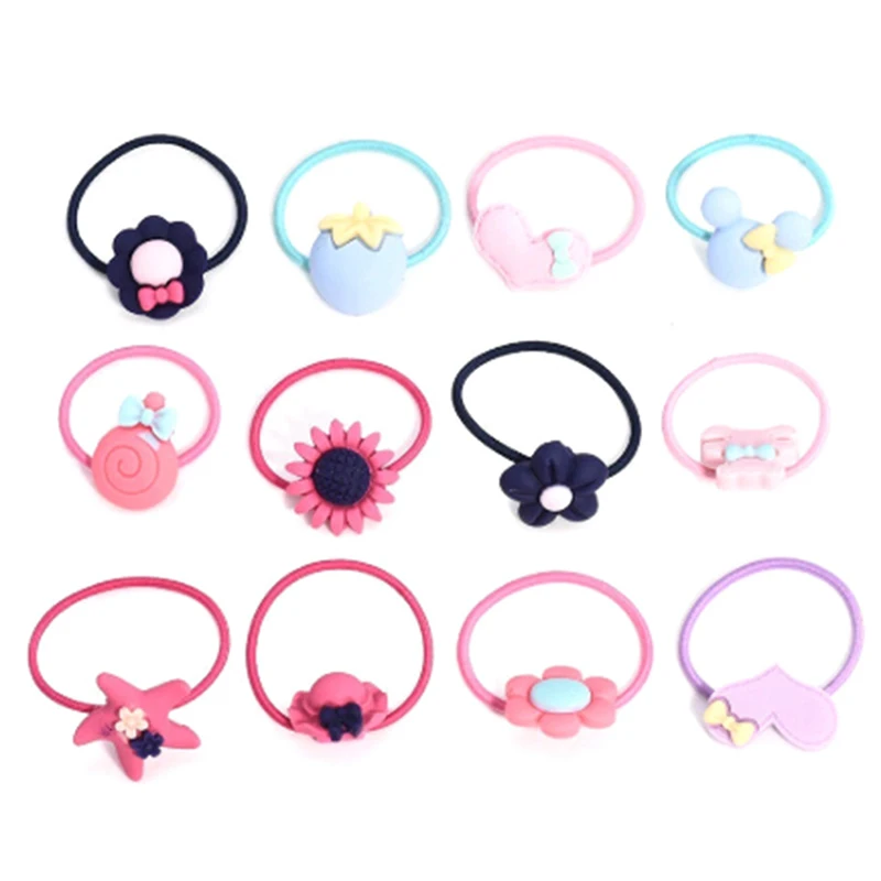 

10pcs Cute Princess Headwear Elastic Hair Bands Girls Sparking Mini Baby Headdress Tie Gum Ropes Hair Accessories