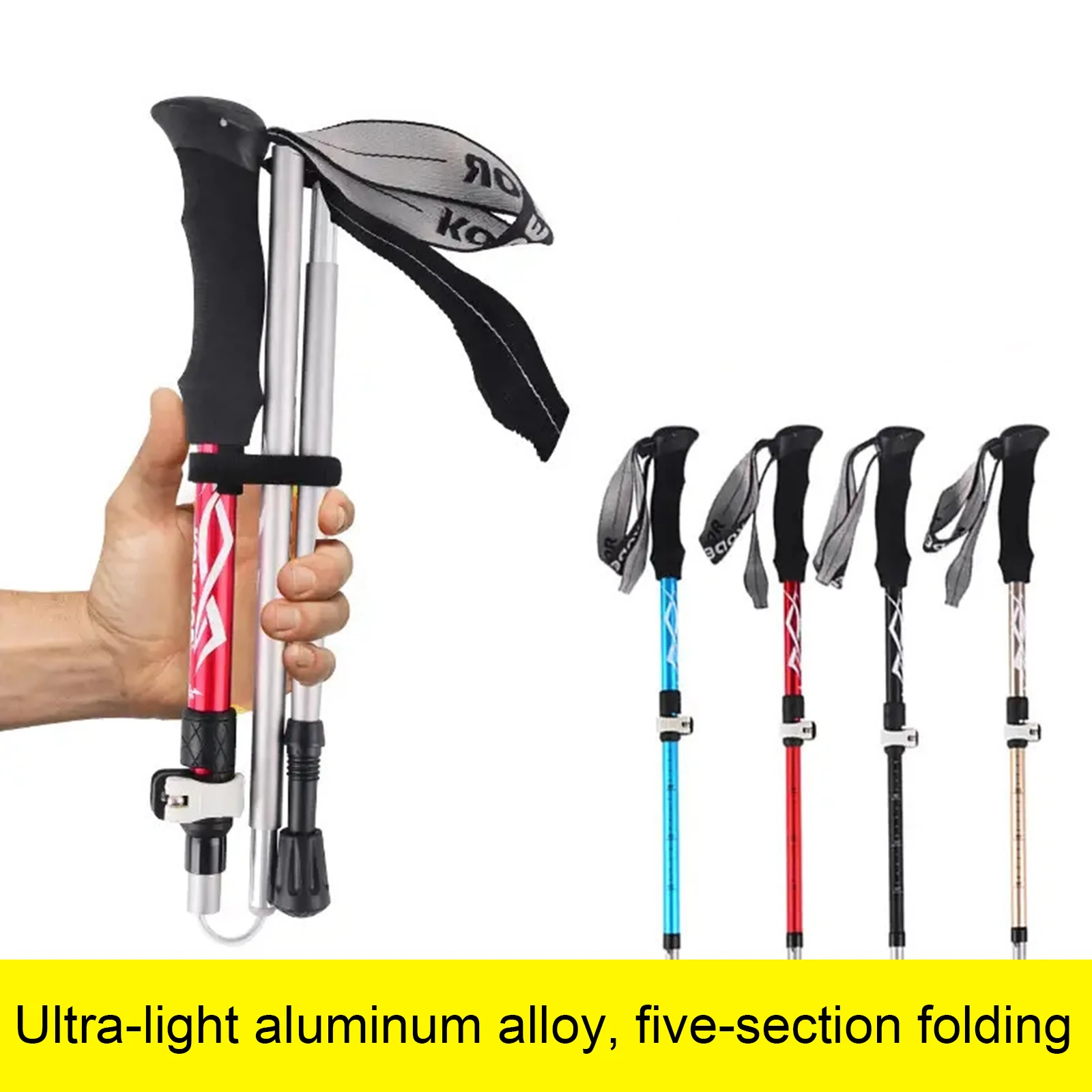 

Canes Walking Stick Ultra-light Aluminum Alloy Trekking Pole Portable Shrink Telescopic Outdoor Folding Climbing Equipment