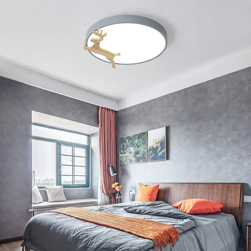 

New Bedroom Lamp Simple Modern Atmospheric Ceiling Lamp High-End Nordic Children Girl Room Lamp Round Ceiling Lamp Fixtures