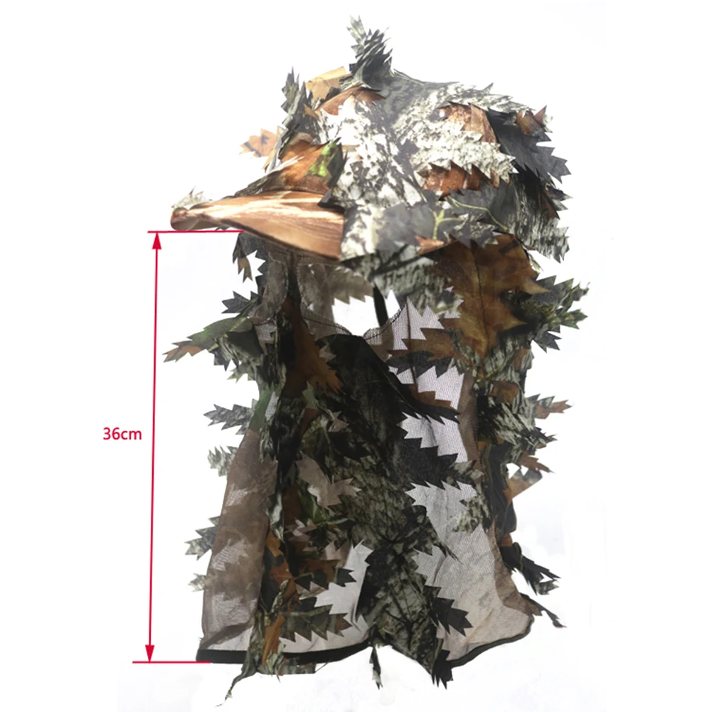 Камуфляжная маска с 3D листьями на все лицо капюшон костюмы головной убор