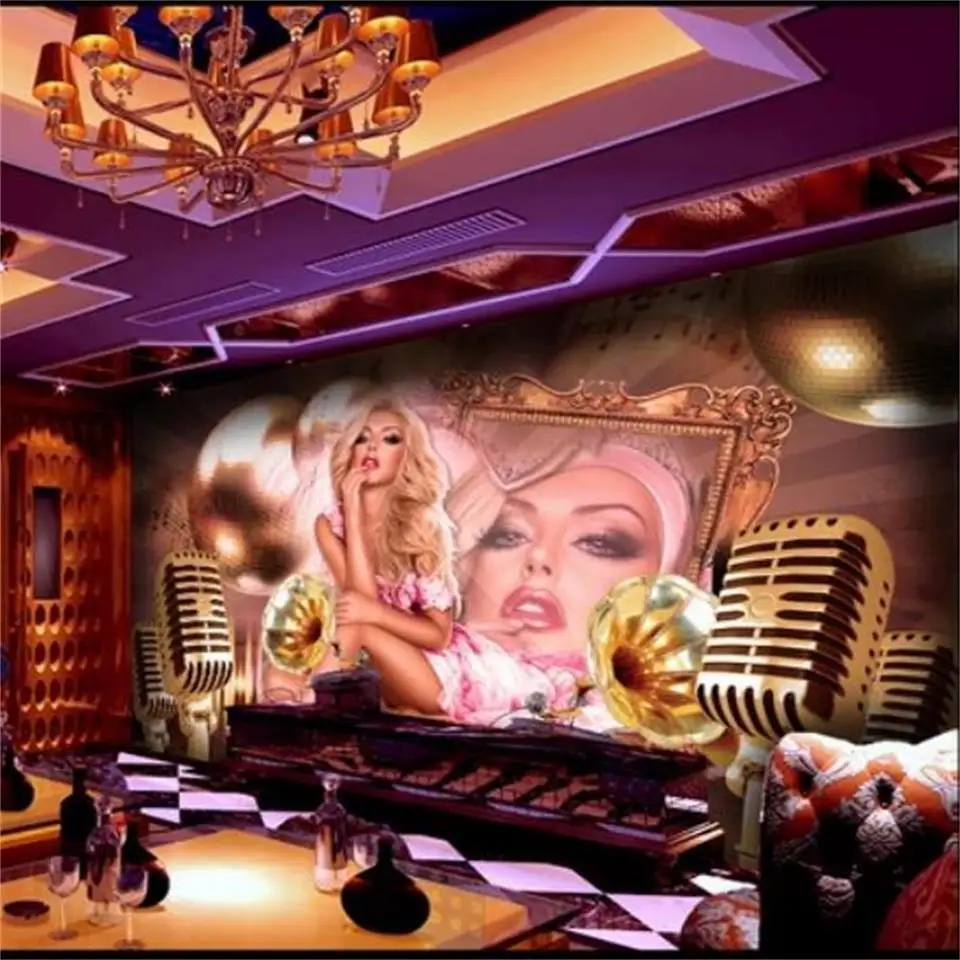 Пользовательский размер 3d фото обои для гостиной светлые красота микрофон