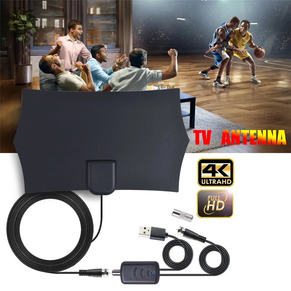 Антенна ТВ-приемник Full HD DVB-T2 миль с усилителем для помещений | Электроника