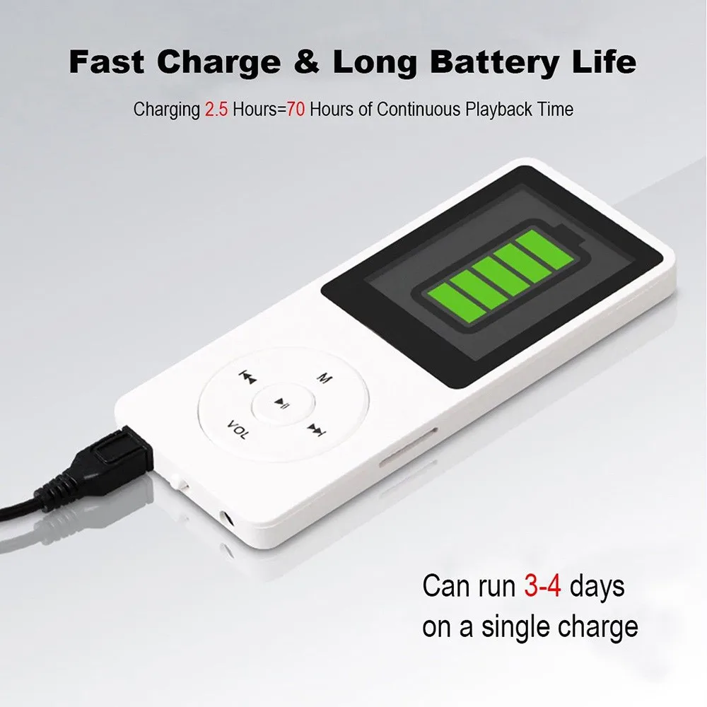 

Portable MP3 Player LCD Screen FM Radio Video Hifi Player Games Movies E-Books Music Players Built In Microphone