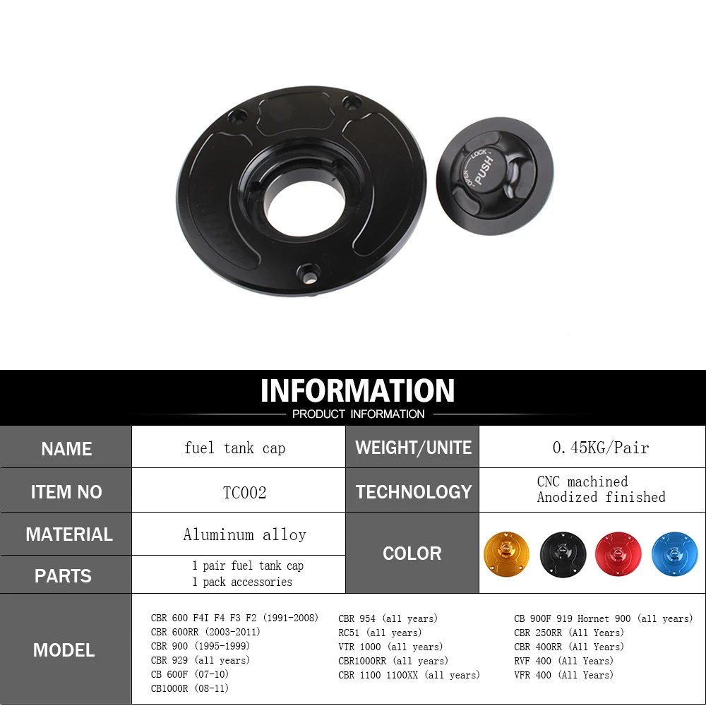 Новинка алюминиевые топливные баки GT для мотоцикла с ЧПУ крышка бака быстрой