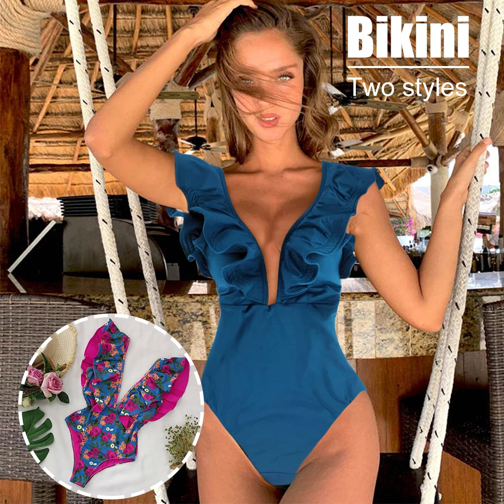 

2021 Sexy One Piece Swimsuit Push Up Swimwear Women Striped Vintage Print Swimsuit Female Bodysuit Beach Bathing Suit Swim Suit
