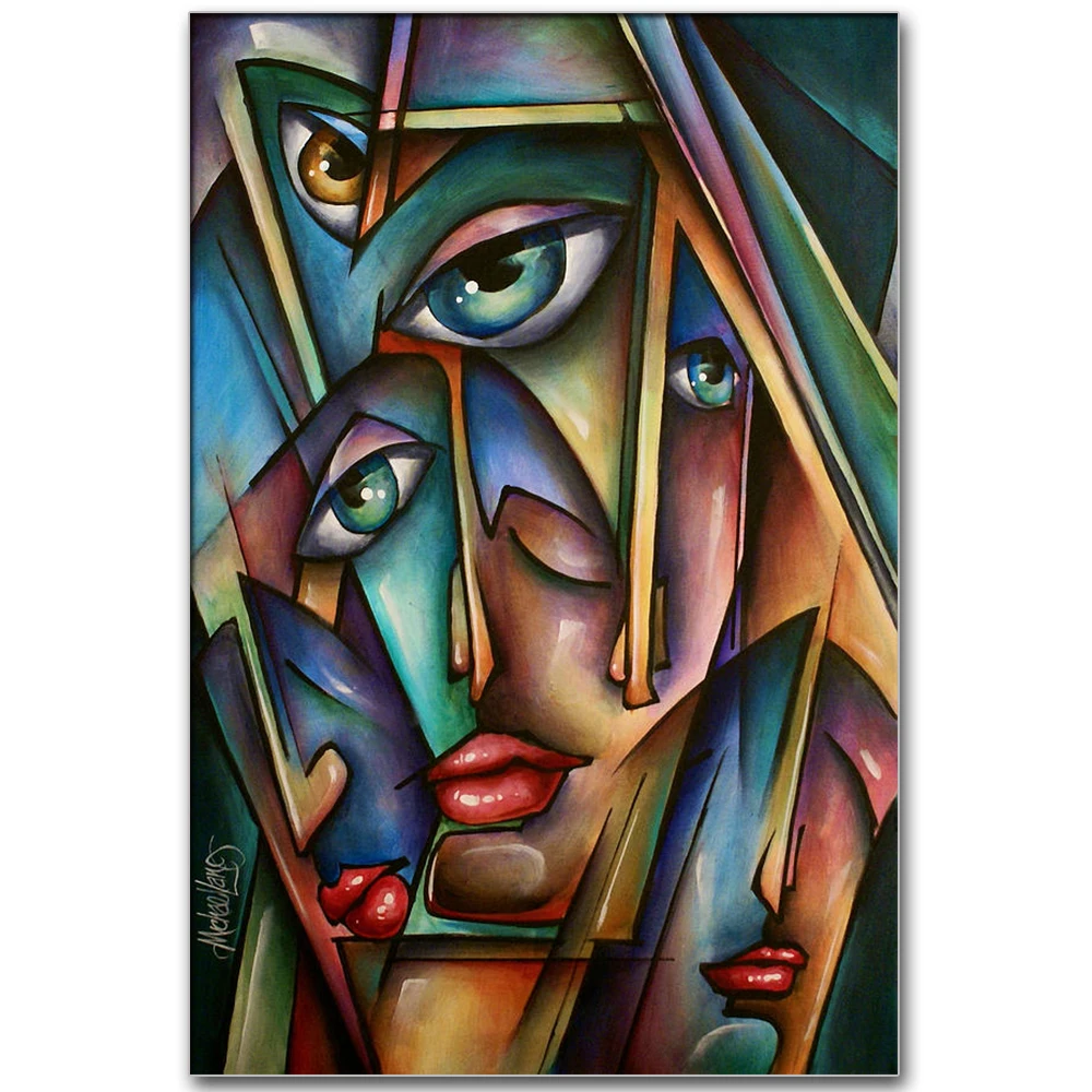 

Круглая/квадратная алмазная живопись, мультфильм, человеческое лицо, искусство, вышивка крестиком, Алмазная мозаика, женщина, лицо, красочная абстрактная роспись