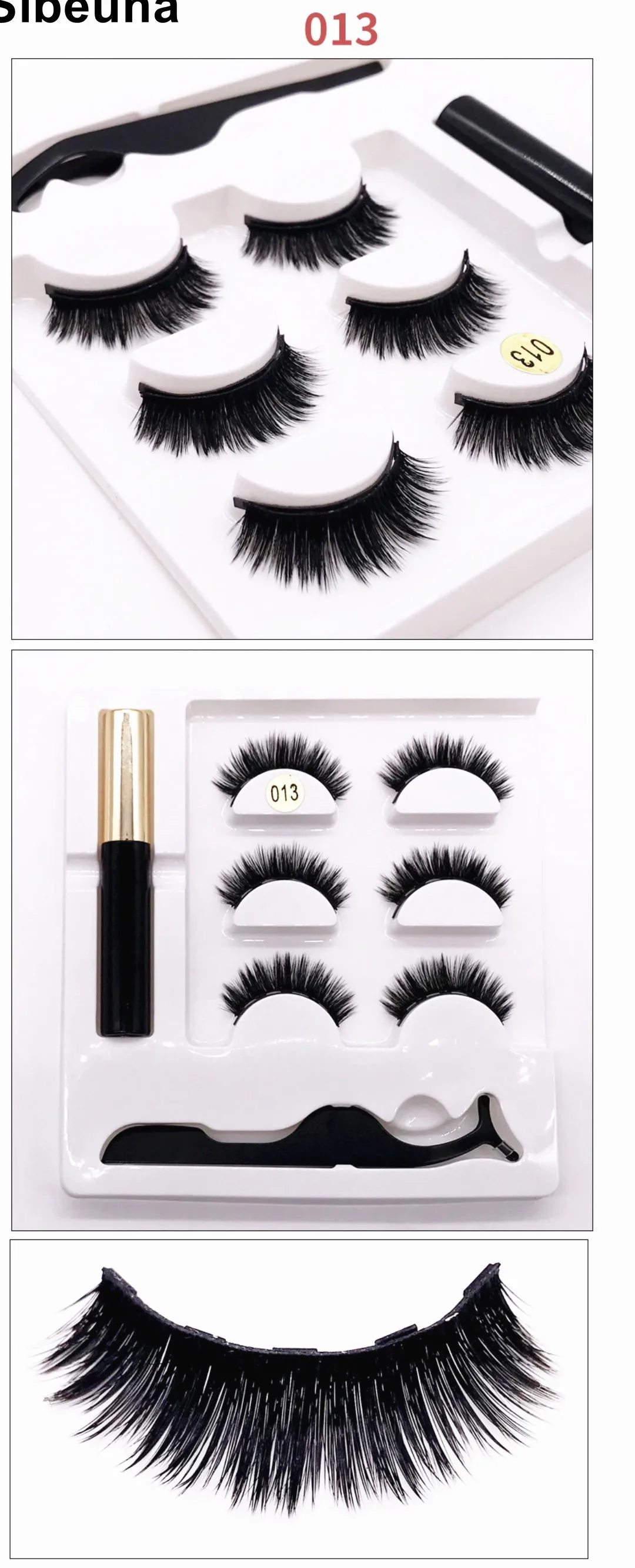 Новые магнитные ресницы 3 пары 3D накладные магнит для ресниц подводка глаз набор