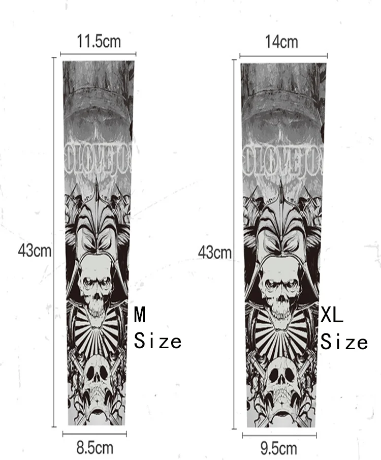 Черная пятница рукава для рук Временные татуировки унисекс черные теплые плюс