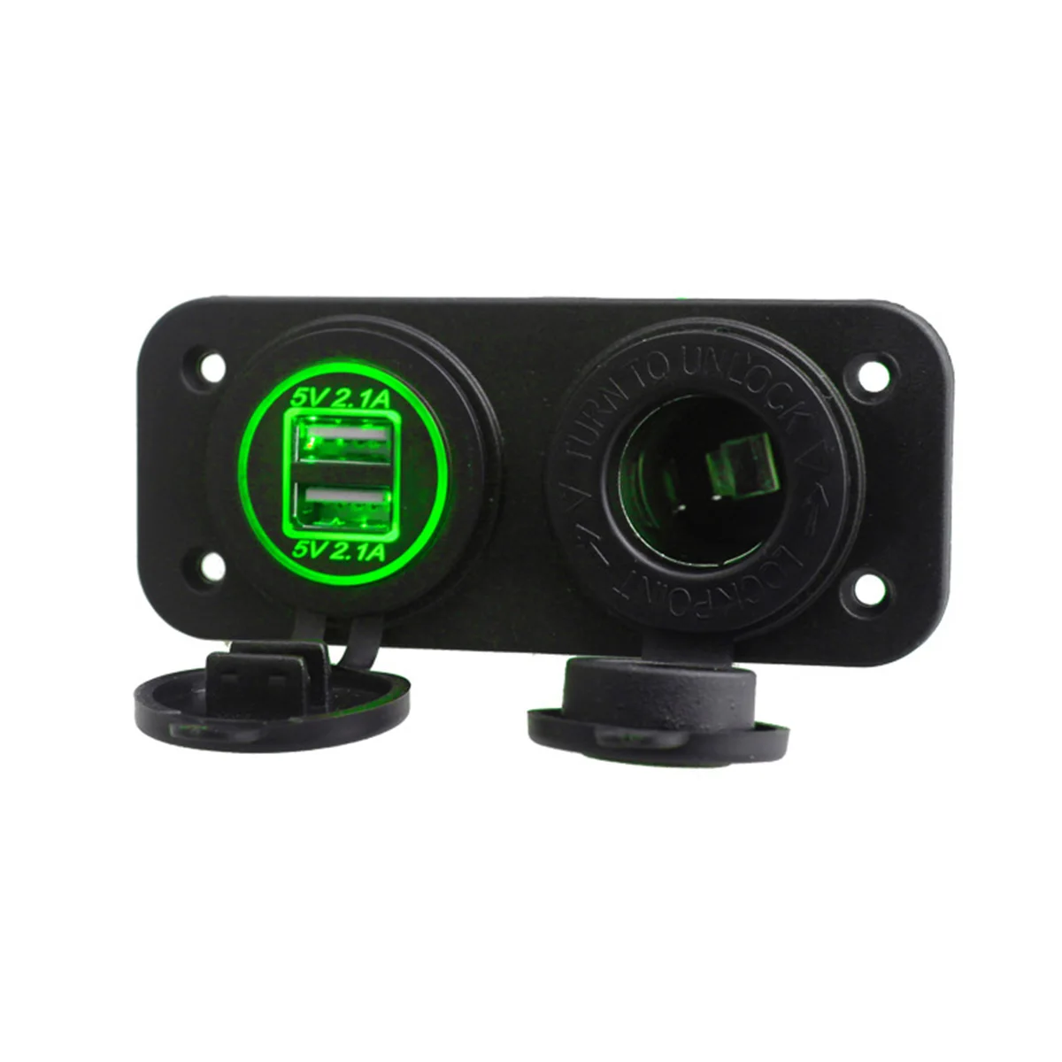 

5V/4.2A Modified Cigar Lighter + Dual-USB Car Charger Base Kit Lightweight LED Adapter Mini Charger Fast Charging