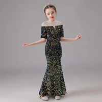 graduation dresses for teenage girls birthday party evening gowns shiny sequins formal dress child mermaid long gown size 12 14