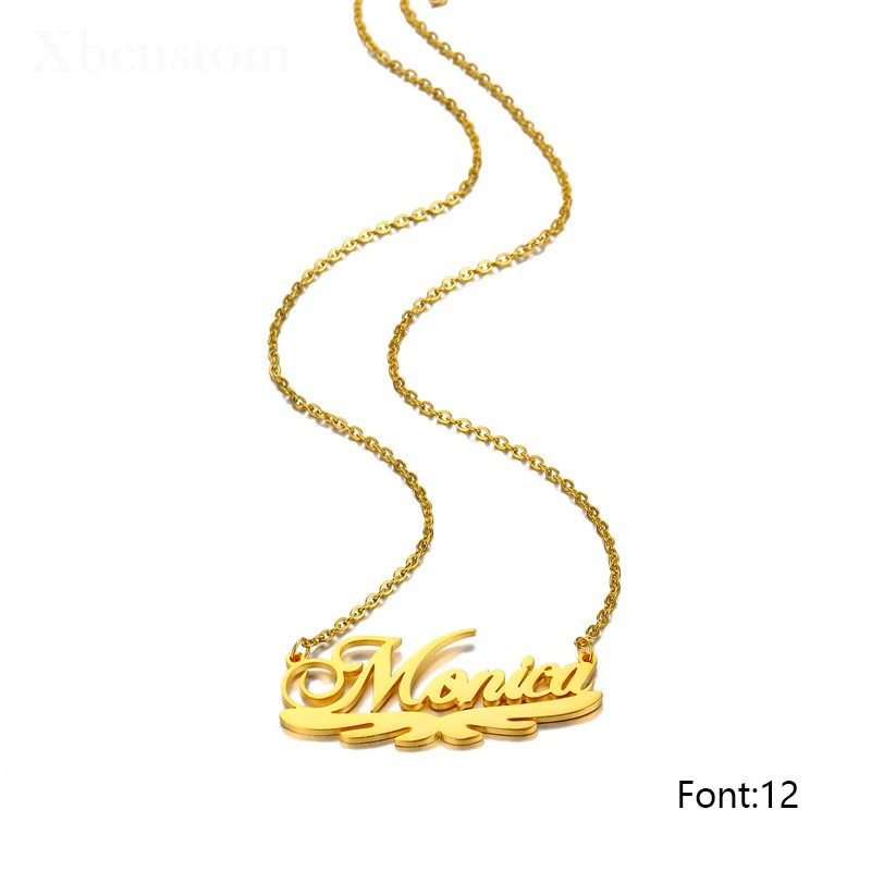 Ожерелье с именем на заказ звено из нержавеющей стали крылья ангела Женские