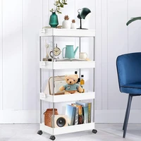 movable widened storage carts 4 layer with 4 wheels trolley goods shelf kitchen tableware bathroom organization rack home access
