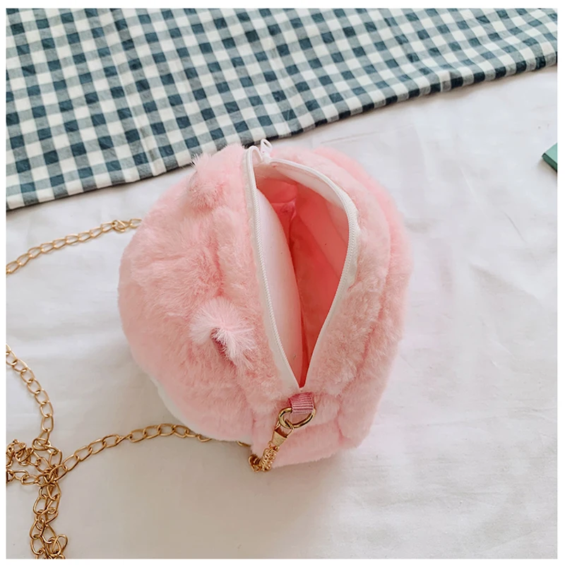 Плюшевая сумка-кошелек милая мультяшная сумка через плечо с цепочкой для детских