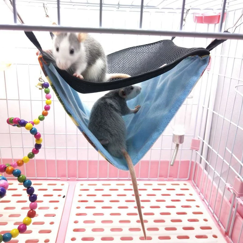 2Pcs Hamster Hook Hammock Chinchilla Ferrets Double-Layer Breathable Mesh Hanging Bed Nest Small Pet Comfort Cool | Дом и сад