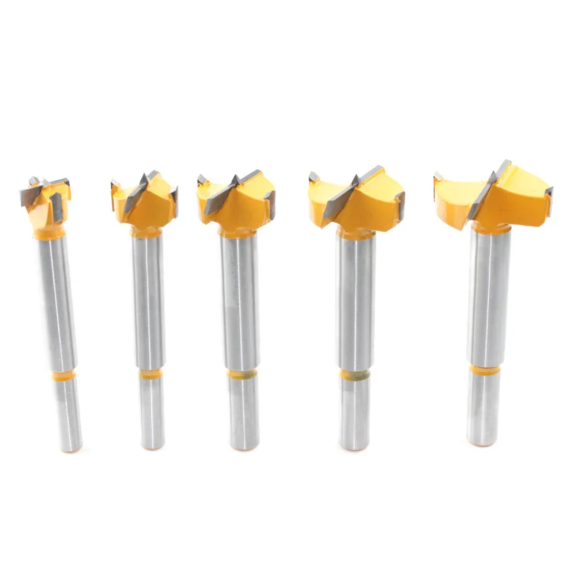 

LA VIE 5pcs Woodworking Forstner Drill Bit Wood Tool Set 15 20 25 30 35mm Cutter for Wood Hole Saw Round Shank Bits