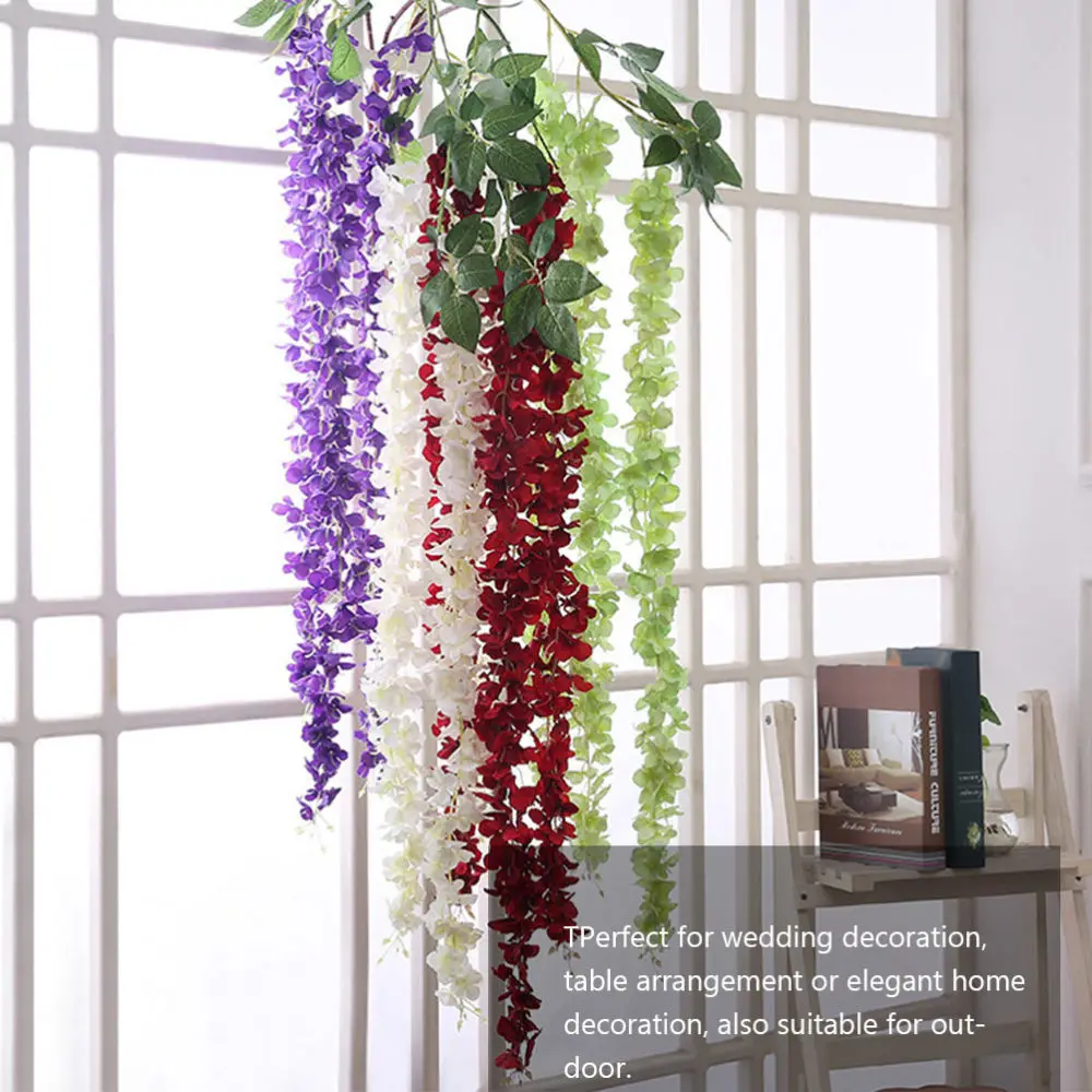 

12Pcs Artificial Hanging Wisteria Simulated Wisteria Flower Hanging Floral Decor