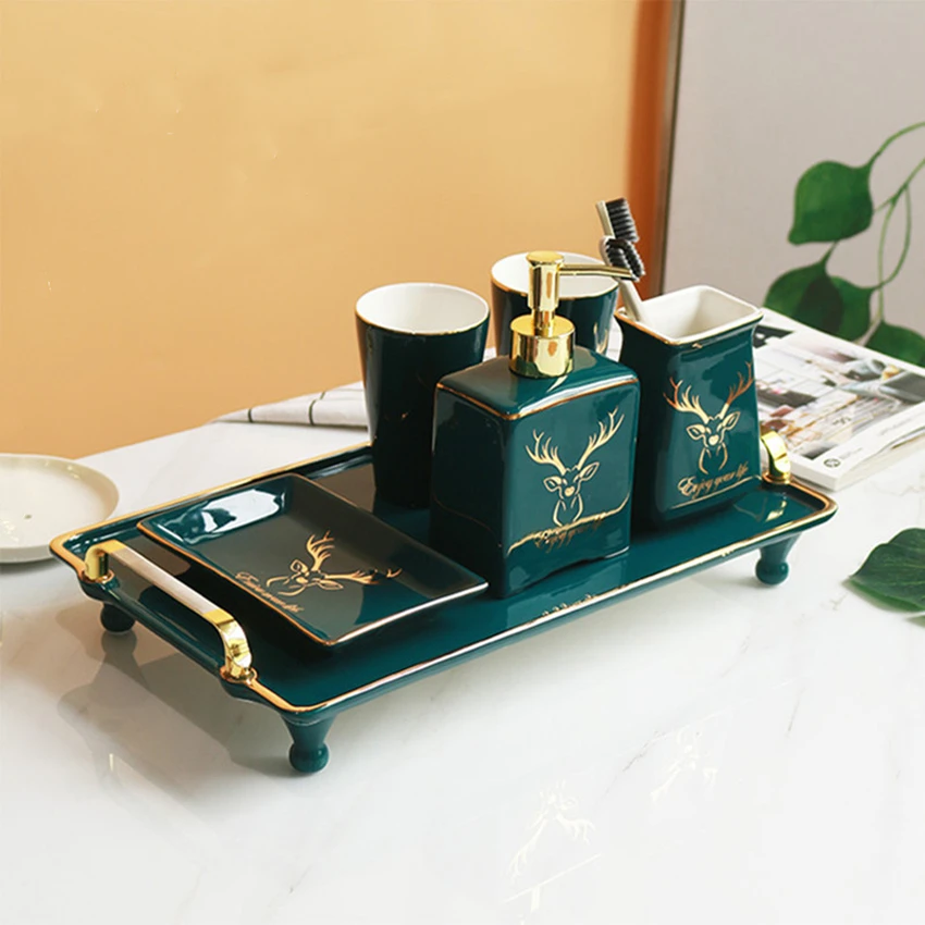 Набор аксессуаров для ванной комнаты в скандинавском стиле 5 шт. украшение отеля