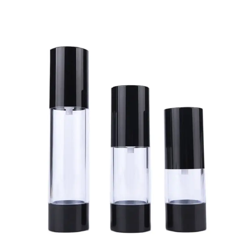15ML 30ML 50ML Classic Black Airless Plastic Bottle Vacuum Lotion Pump Cosmetic Containers Travel Refillable Packaging Bottles