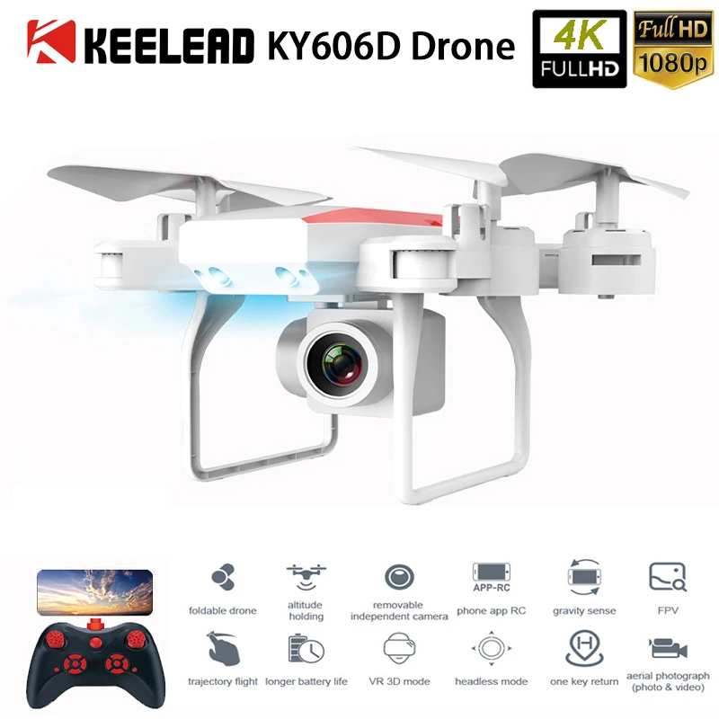 KEELEAD Дрон KY606D 4K 1080P HD wifi камера дроны режим удержания высоты складной Радиоуправляемый квадрокоптер с камерой VS E58 SG106 мини Дрон
