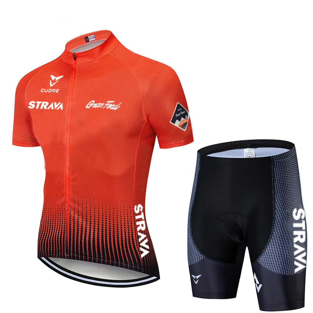 

Jersey Bicycle Summer new Team breathable Short Sleeve Men Ciclismo STRAVA Pro Clothing Sets white Cycling Cycling Maillot STRA