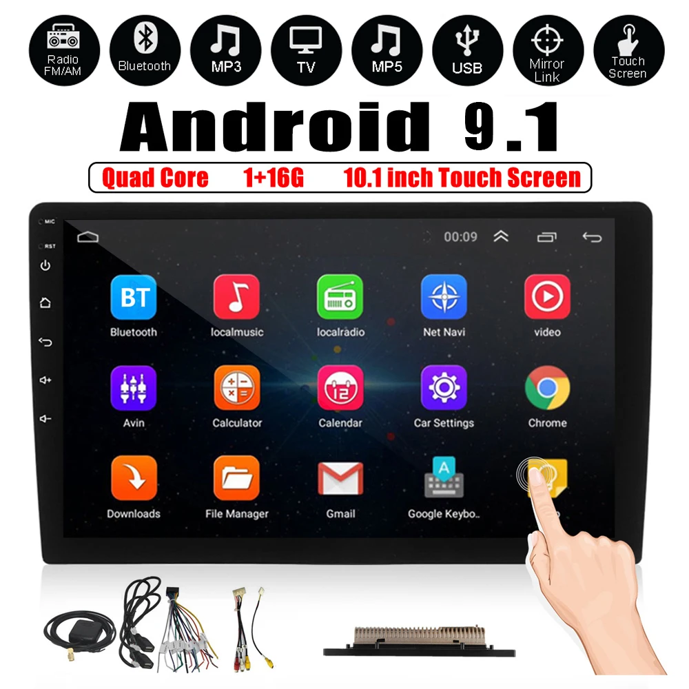 2 Din Android 9,1 автомагнитола без DVD плеера 10,1 ''1080 P стерео авторадио Mirrorlink gps навигация wi-fi головное устройство