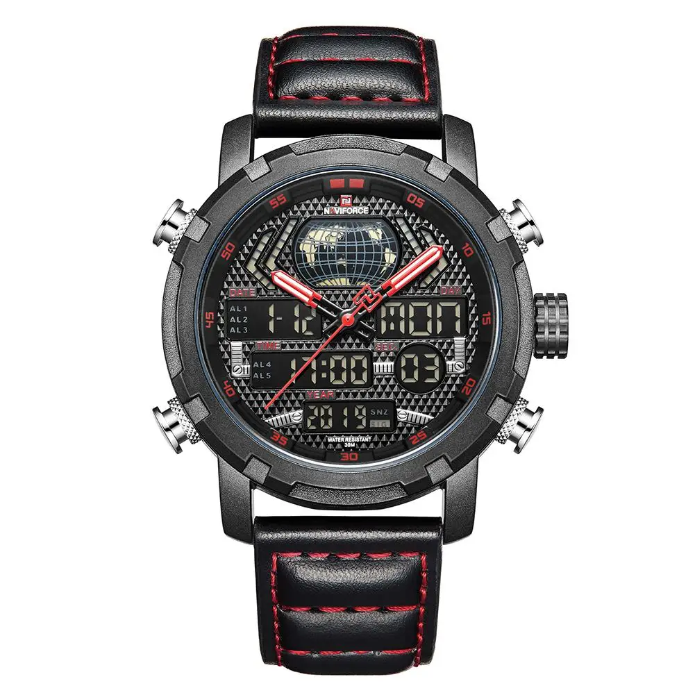Hobbyлейн Naviforce Мужские кварцевые цифровые часы год месяц неделя Дата