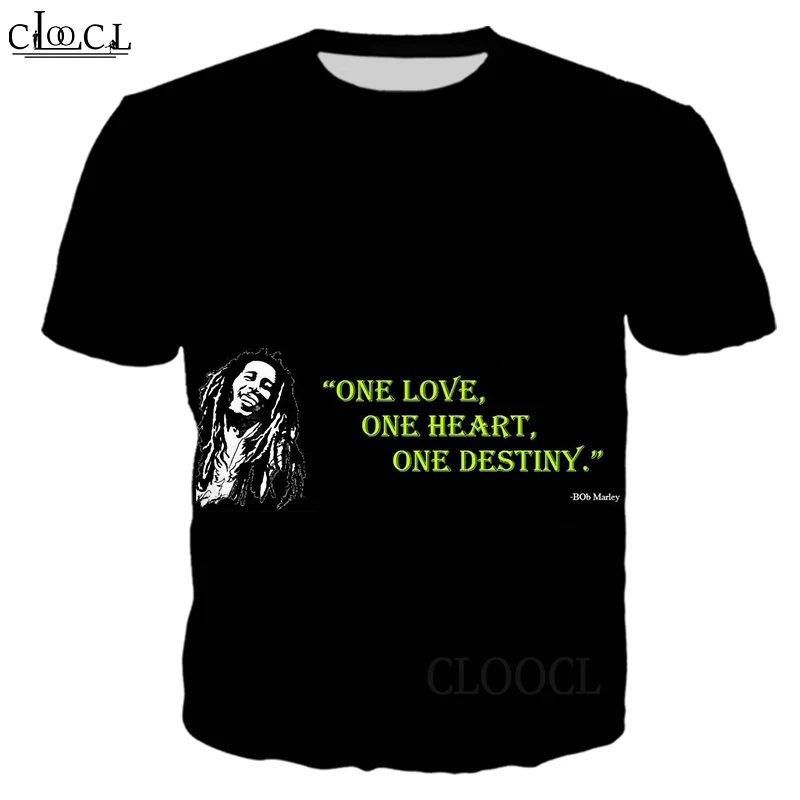 Новинка летняя популярная футболка HX с 3D-принтом певицы Боба Марли для мужчин и