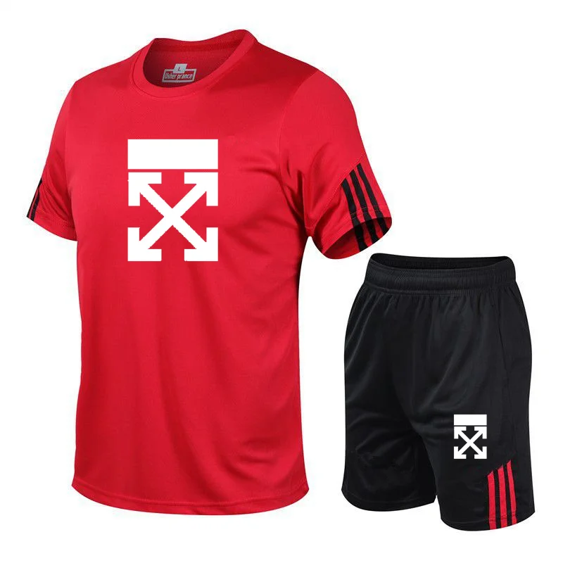 

2021 Brand Men's Sweatshirt Pants Summer Men's Cotton T-shirt + Shorts Casual Suit Sportswear Men's Clothing M-5XL