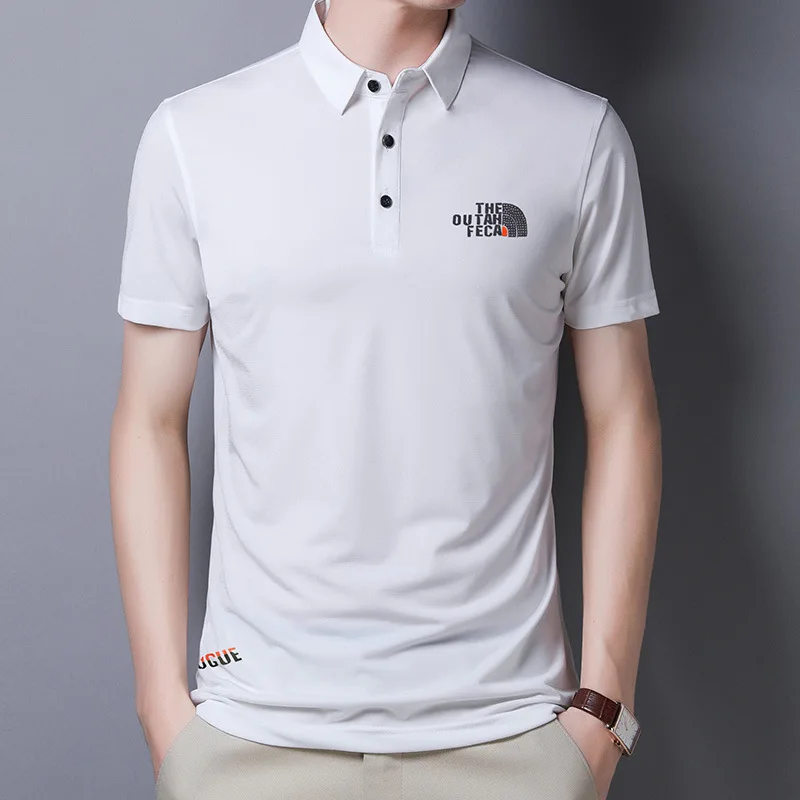 

Summer Casual Polo Shirts Men Short Sleeve Turn Down Collar Slim Sold Color Polos T Shirt for Men Plus Size Men Clothing Tops