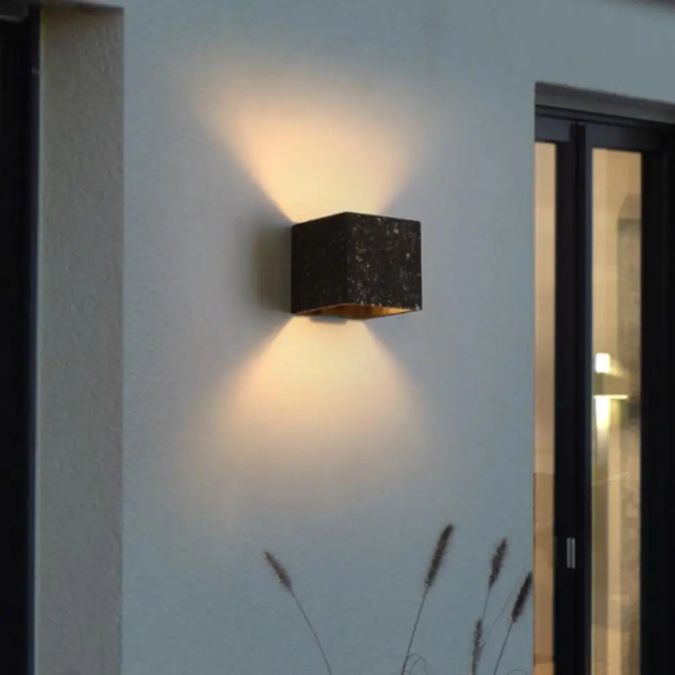 Kopen Cube Kleurrijke Led Wall Lampen Cement Steen Nachtkastje Gangpad Trap Foyer Minimalistische Wandkandelaars Sfeer Verlichting G4 110-240V