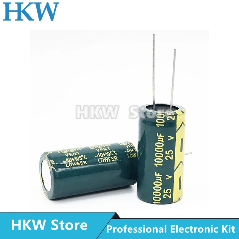 

5pcs/lot 10000UF 25V 18*35mm High Frequency Low ESR / Impedance Aluminum Electrolytic Capacitor 10000uf25V 18X35 20%