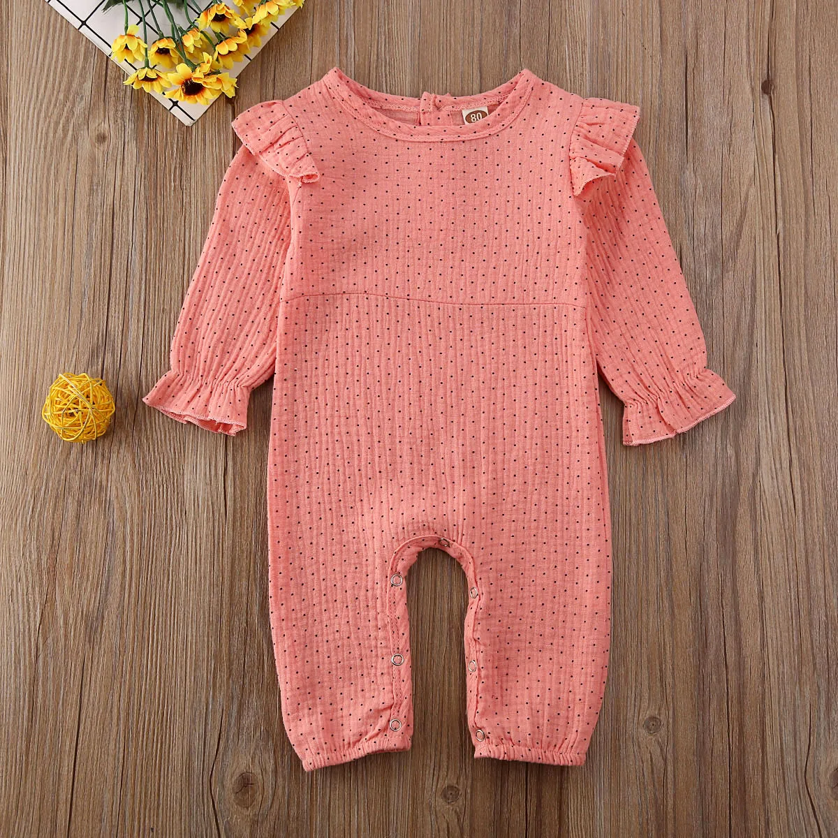 Новинка 2020 Одежда для новорожденных маленьких девочек комбинезон в горошек с