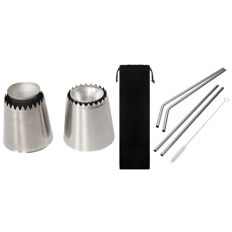 

Promotion! 1 Set Drinking Straws Reusable Straws Set Cleaning Brush & 2 Pcs Ring Cookies Mold Nozzles Icing Piping Nozzles Set