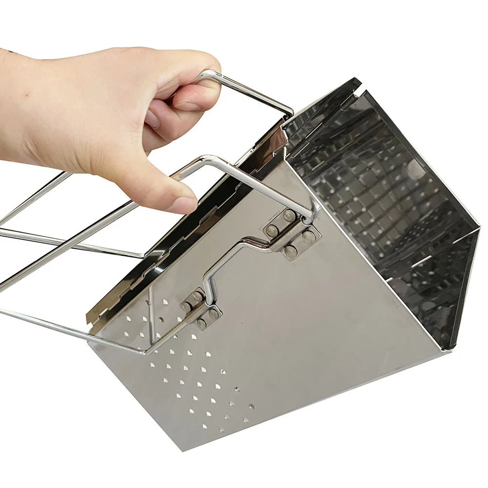 

Square Firewood Stoves Carbon Furnace Mini Firewood Stoves BBQ Folding Barbecue For Camping Portable Stoves Folding Grill