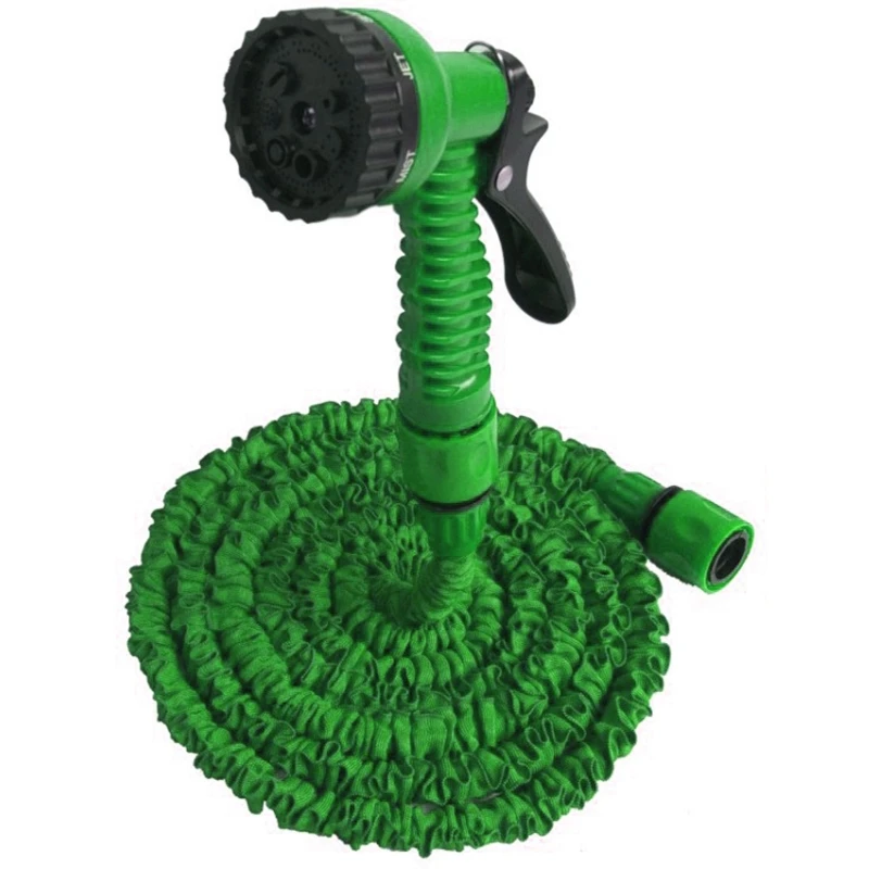 

50 Feet Expandable Garden Hose, Water Hose, with Triple Layered Latex Core, with 3/4 Inch Solid Fittings, Hose Splitter/ Hose Qu
