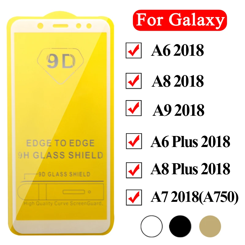 9D защитный Стекло на для Samsung Galaxy A8 2018 экран протектор a6 a7 a9 plus cam лист tremp 6 7 8 9 a750