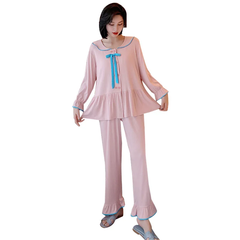 

Loose Pajamas Set Fashion Pyjamas Women Comfortable Homewear Soft Bathrobe Two-Piece Suit Cotton Sleepwear New Arrival Nightwear