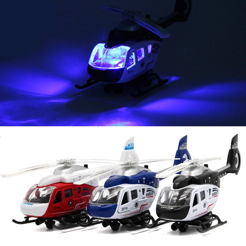Новый реалистичный полицейский вертолет, самолёт, со светодиодной подсветкой, музыкальная модель, детская коллекция игрушек, украшение для стола, рождественский подарок