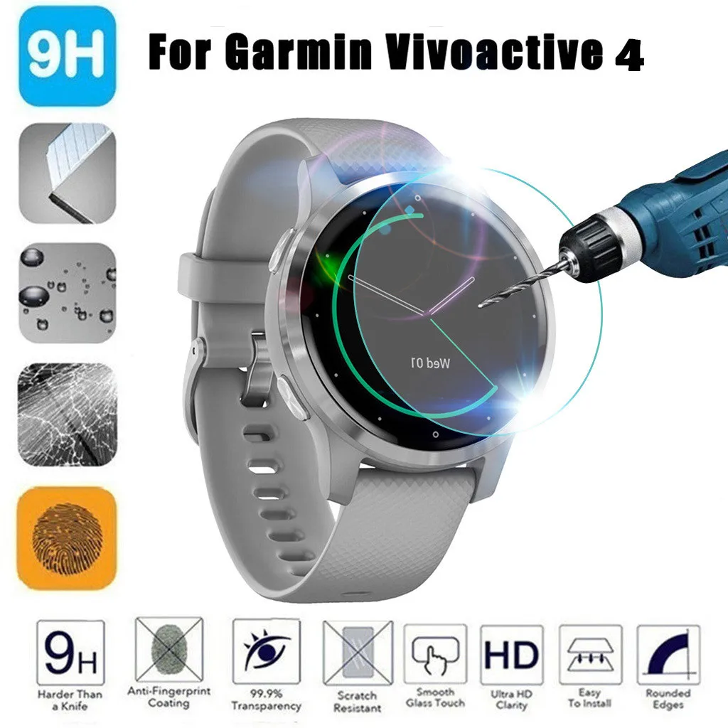

1pc Ultrathin Film Tempered Glass Screen Protector For Garmin Vivoactive 4 Tempered Glass To Provides High Definition Clarity