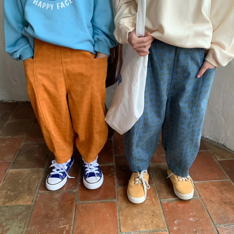 

Children's trousers 2021 autumn and winter section boys' and girls' casual trousers baby pentagonal trousers kids clothes
