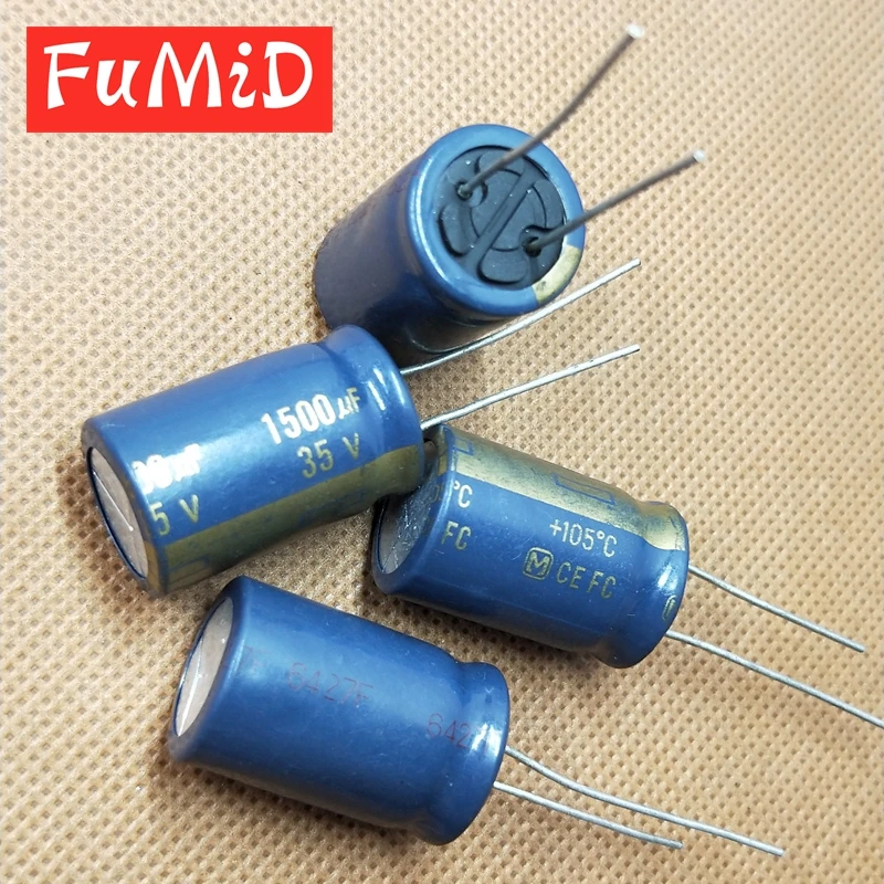 10 шт. Новый и оригинальный аудио конденсатор panasonic 35 в 1500 мкФ Серия FC 1500UF35V