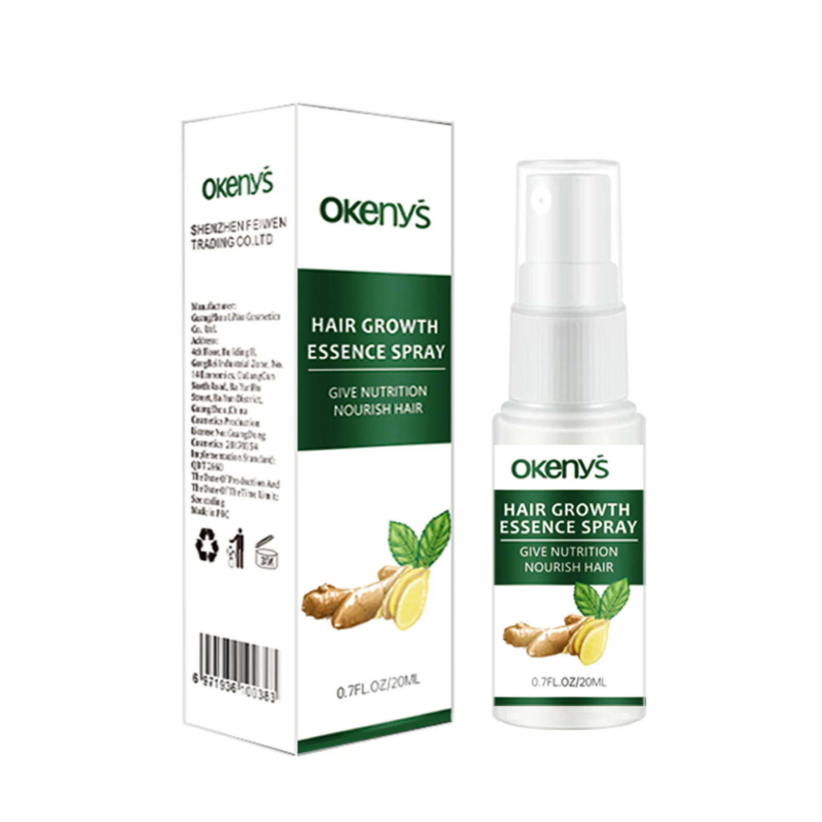 

Ginger Hair Growth Essence Spray Hair Loss Treatment Effective Germinal Hair Growth Essential Oil For Men Women Hair Care 20ML